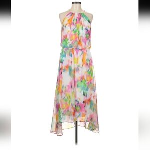 NWOT London Times Sleeveless Hi-Lo Bright Floral Dress 6